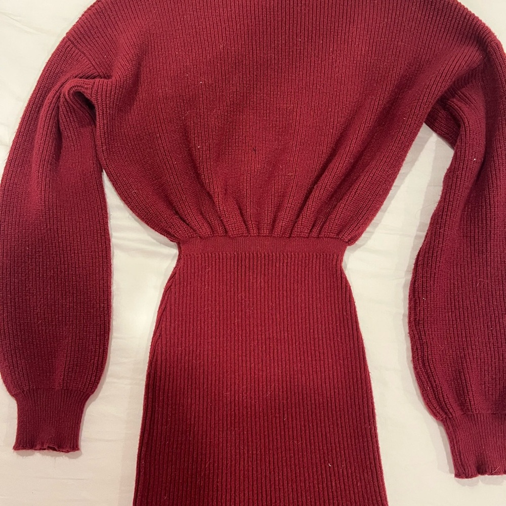 Elegant Red Knit Dress